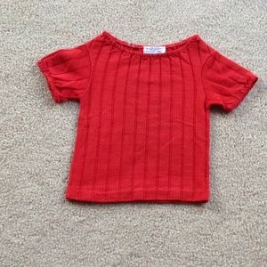 Red vintage stripe indents for girls